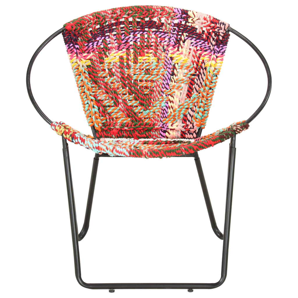 Circle Chair Multicolours Chindi Fabric