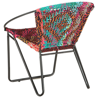 Circle Chair Multicolours Chindi Fabric