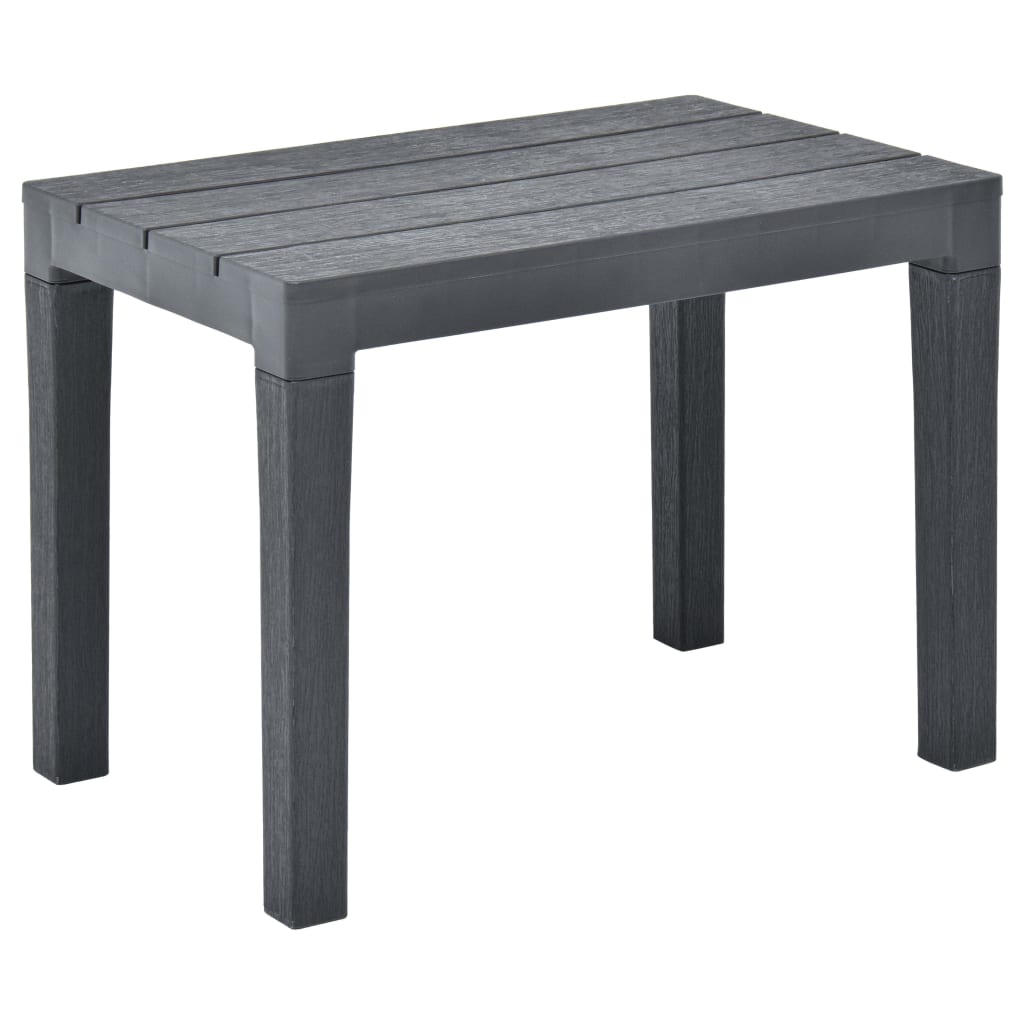 Garden Table with 2 Benches Plastic Anthracite
