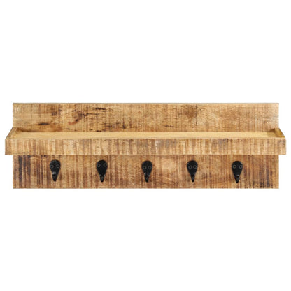 Wall Mounted Coat Rack 60x15x20 cm Solid Rough Mango Wood