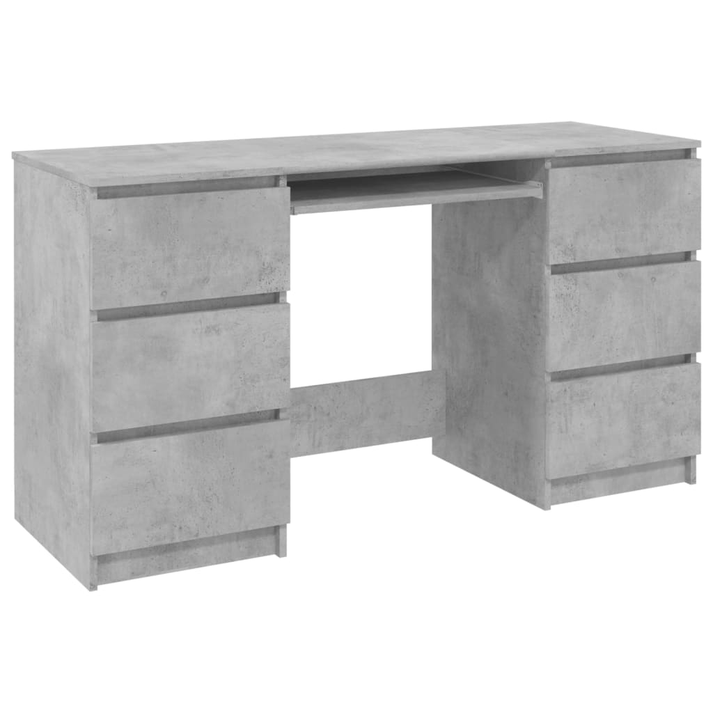 Writing Desk Concrete Grey 140x50x77 cm Engineered Wood