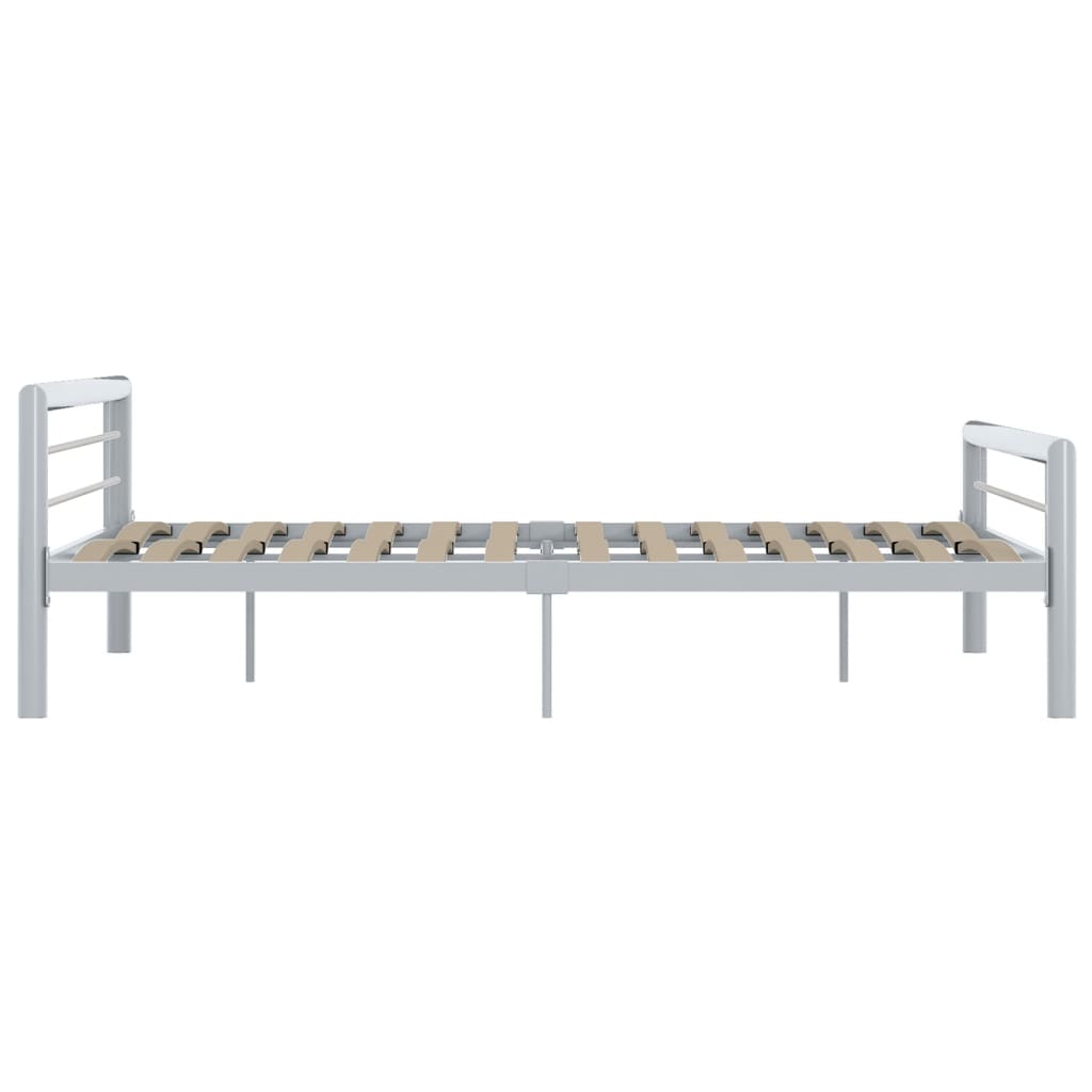 Bed Frame Grey and White Metal 180x200 cm 6FT Super King