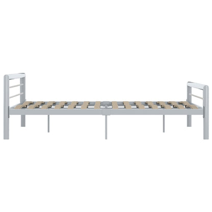 Bed Frame Grey and White Metal 180x200 cm 6FT Super King