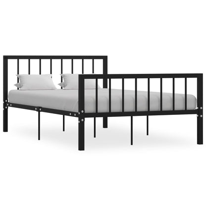 284570 vidaXL Bed Frame without Mattress Black Metal 120x200 cm