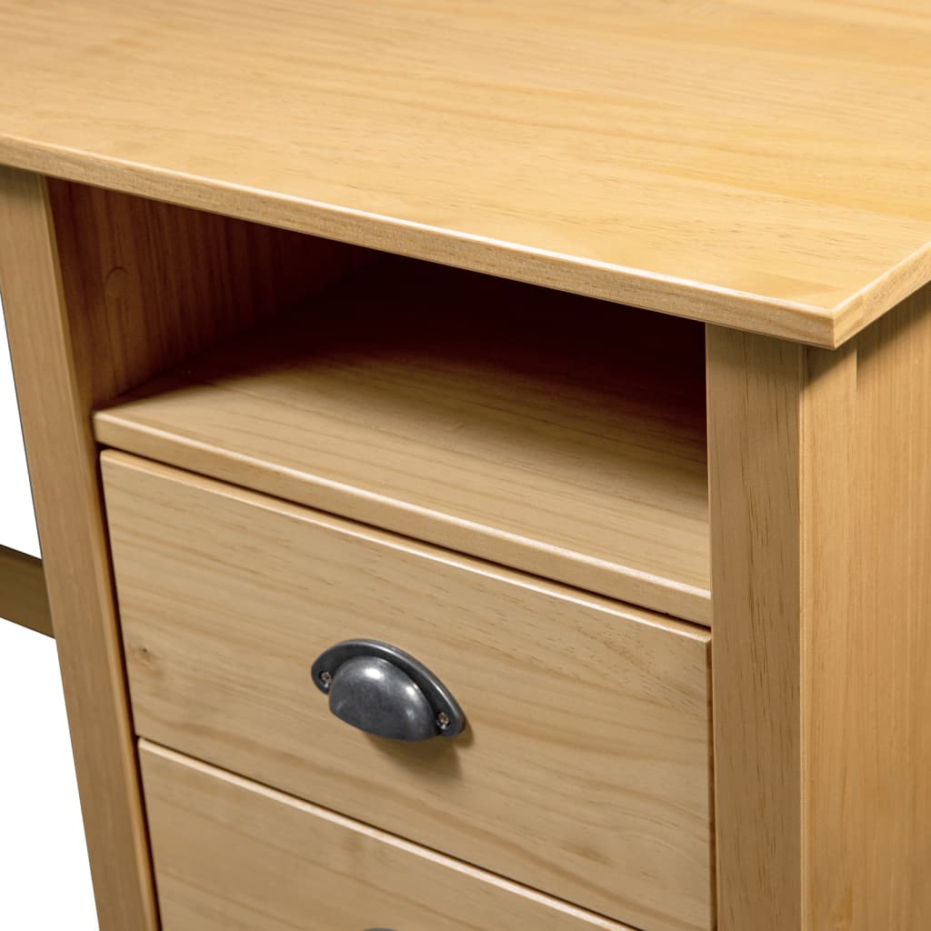 Desk Hill with 3 Drawers 120x50x74 cm Solid Pine Wood