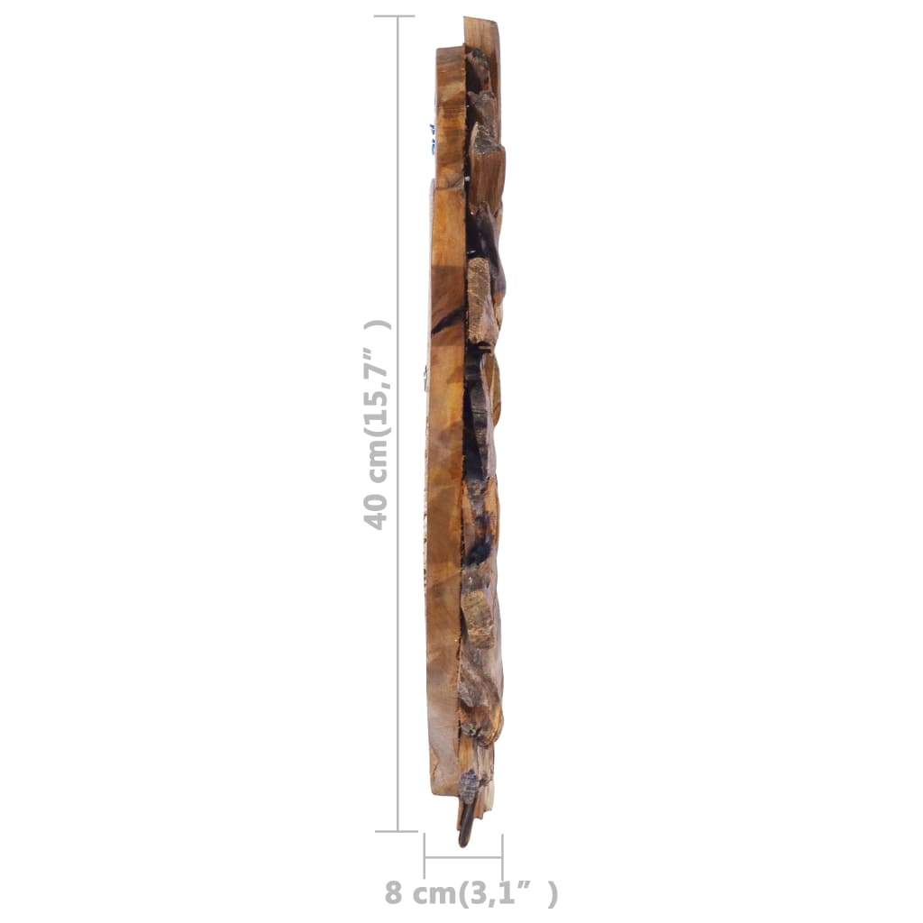 Wall Mirror 40 cm Teak Round