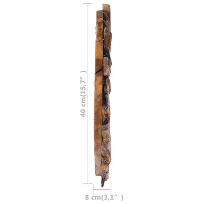 Wall Mirror 40 cm Teak Round