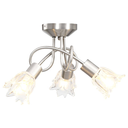 Ceiling Lamp with Transparent Glass Shades for 3 E14 Bulbs Tulip