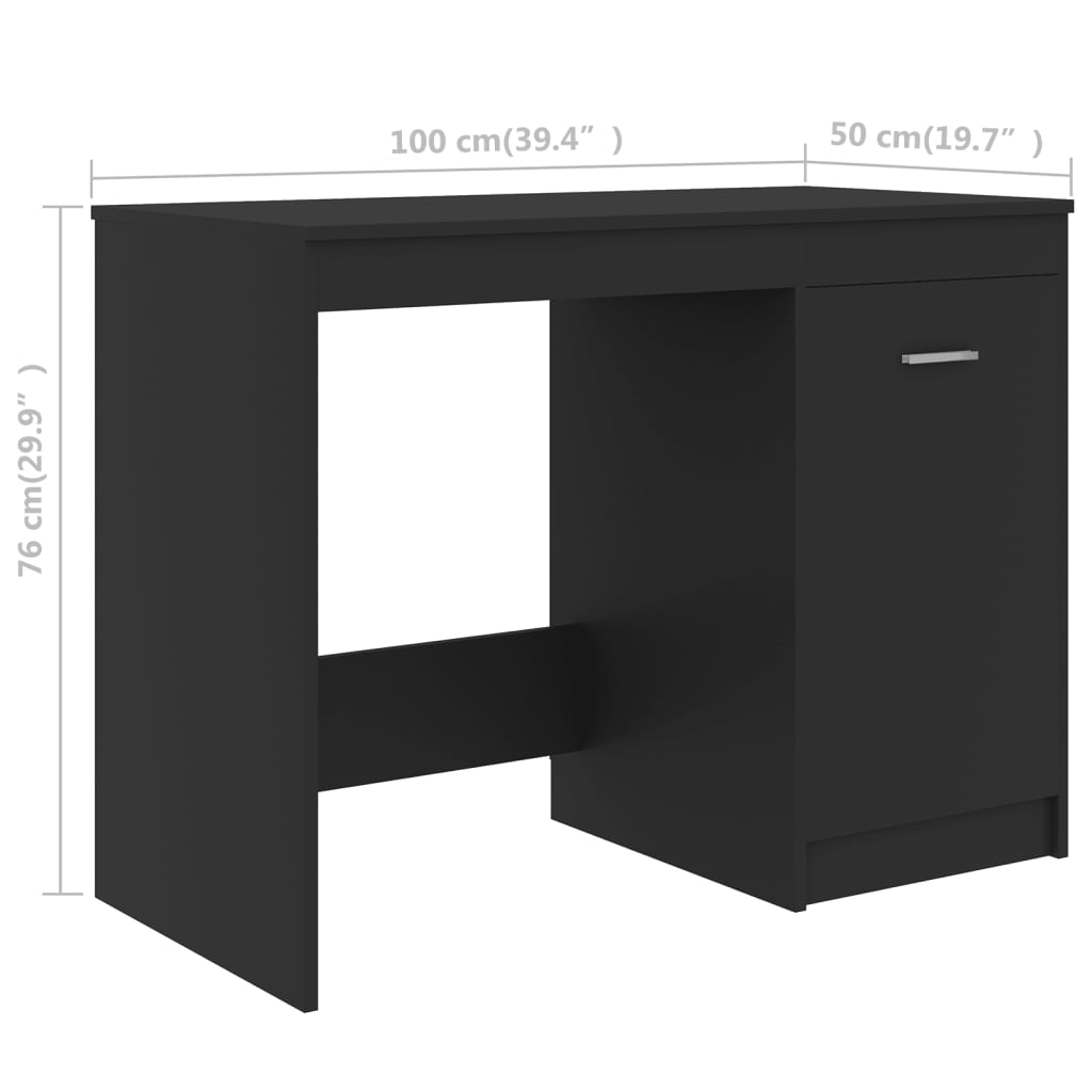 Desk Grey 100x50x76 cm Engineered Wood
