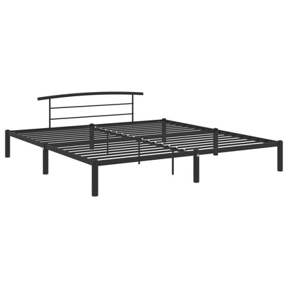 284661 vidaXL Bed Frame without Mattress Black Metal 180x200 cm Super King
