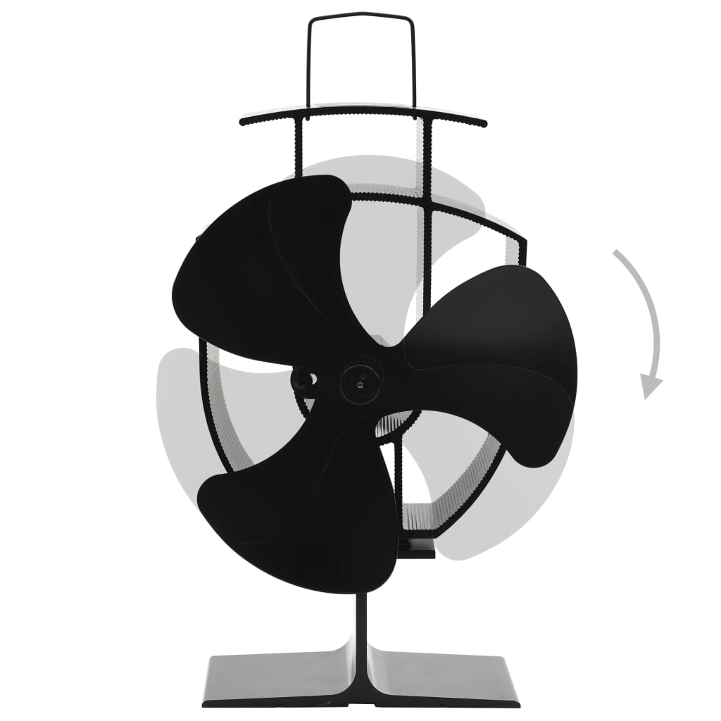 Heat Powered Stove Fan 3 Blades Black