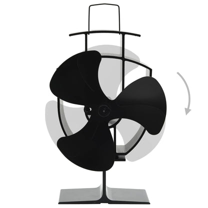 Heat Powered Stove Fan 3 Blades Black