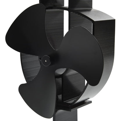 Heat Powered Stove Fan 3 Blades Black