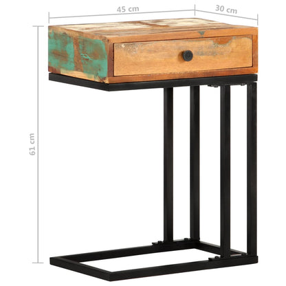 U-Shaped Side Table 45x30x61 cm Solid Reclaimed Wood