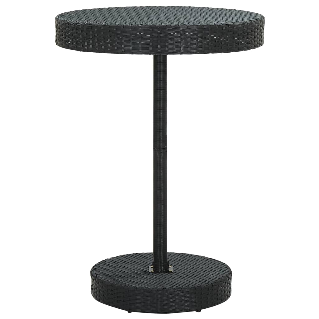 Garden Table Black 75.5x106 cm Poly Rattan