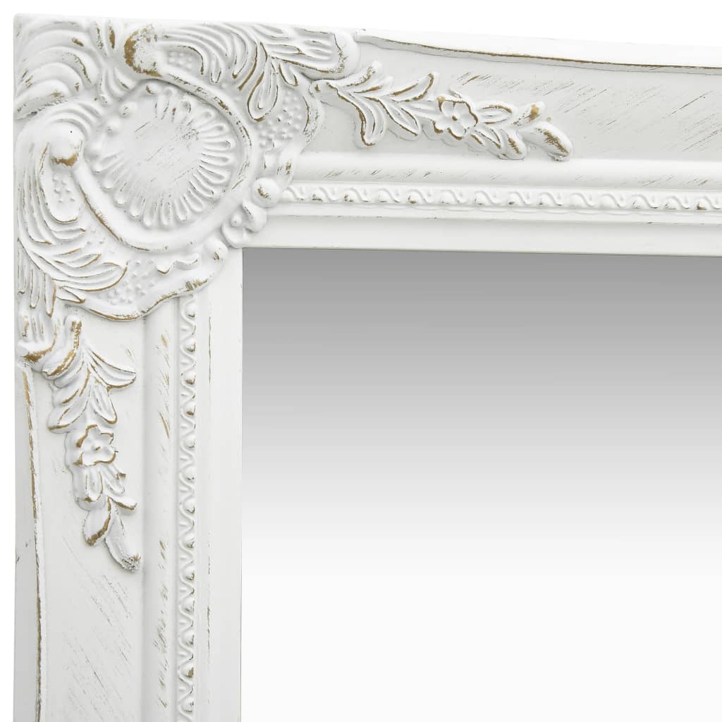 Wall Mirror Baroque Style 40x40 cm White