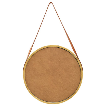 Wall Mirror with Strap 50 cm Gold