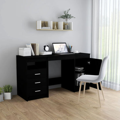 Desk Black 140x50x76 cm Engineered Wood