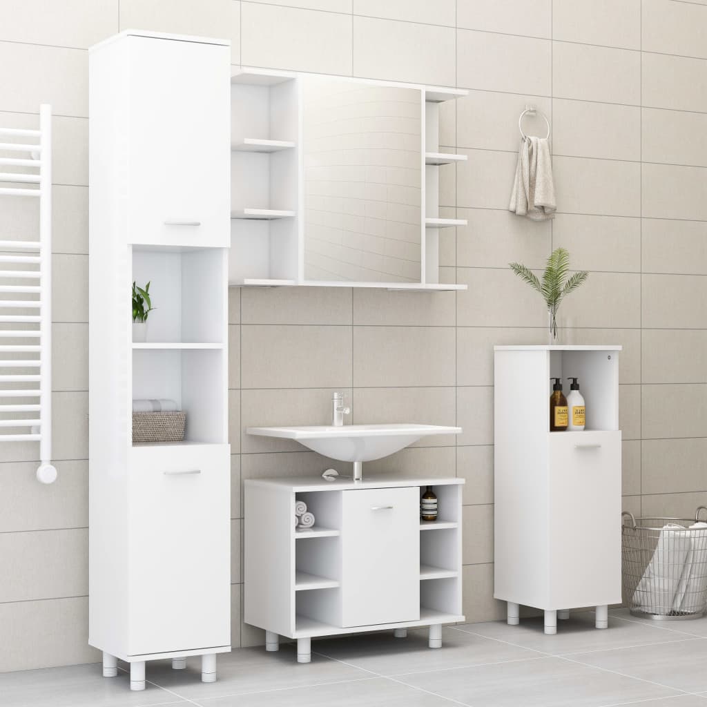 Bathroom Mirror Cabinet White 80x20.5x64 cm Engineered Wood