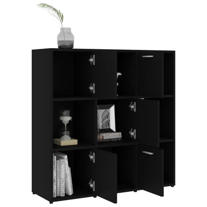 Book Cabinet Black 90x30x90 cm Engineered Wood