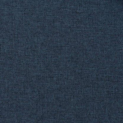 Linen-Look Blackout Curtains with Hooks Blue 290x245 cm