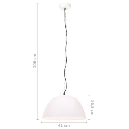 Industrial Vintage Hanging Lamp 25 W White Round 41 cm E27