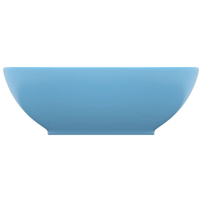 Luxury Basin Oval-shaped Matt Light Blue 40x33 cm Ceramic