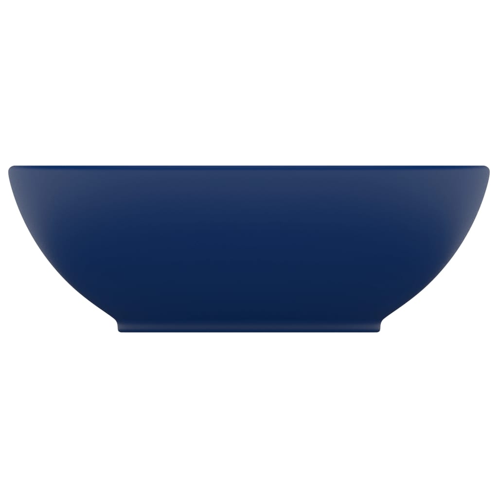 Luxury Basin Oval-shaped Matt Dark Blue 40x33 cm Ceramic