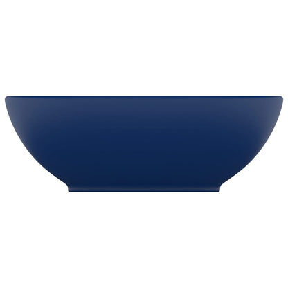 Luxury Basin Oval-shaped Matt Dark Blue 40x33 cm Ceramic
