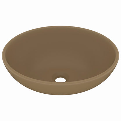 Luxury Basin Oval-shaped Matt Cream 40x33 cm Ceramic