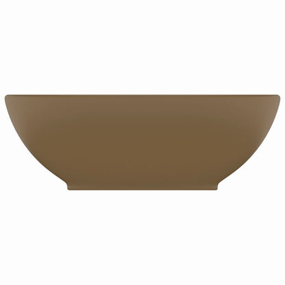 Luxury Basin Oval-shaped Matt Cream 40x33 cm Ceramic