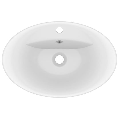 Luxury Basin Overflow Oval Matt White 58.5x39 cm Ceramic