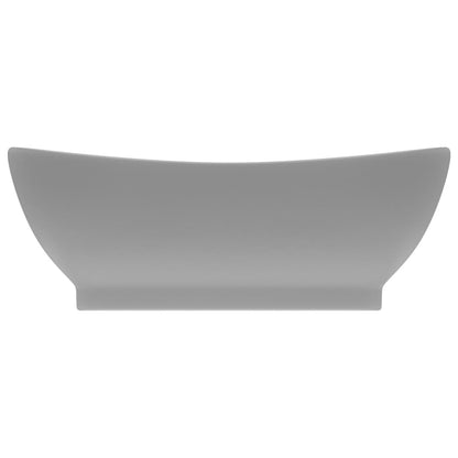 Luxury Basin Overflow Oval Matt Light Grey 58.5x39 cm Ceramic