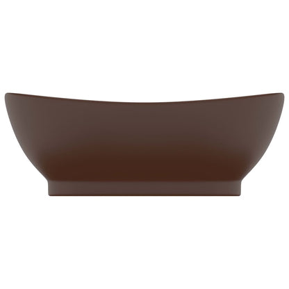 Luxury Basin Overflow Oval Matt Dark Brown 58.5x39 cm Ceramic