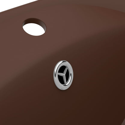 Luxury Basin Overflow Oval Matt Dark Brown 58.5x39 cm Ceramic