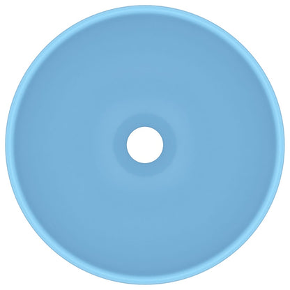 Luxury Bathroom Basin Round Matt Light Blue 32.5x14 cm Ceramic