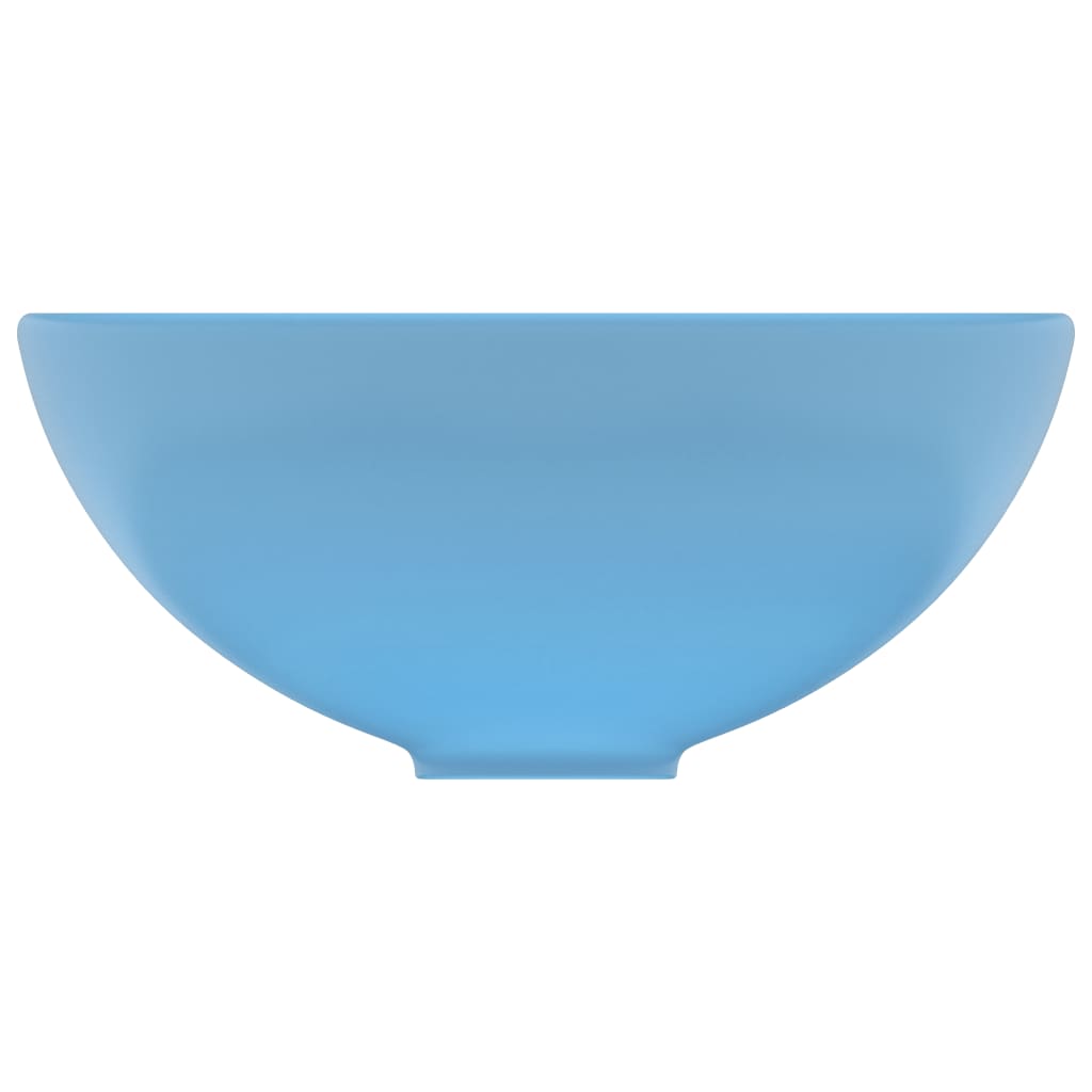 Luxury Bathroom Basin Round Matt Light Blue 32.5x14 cm Ceramic