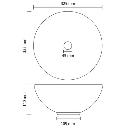 Luxury Bathroom Basin Round Matt Light Blue 32.5x14 cm Ceramic