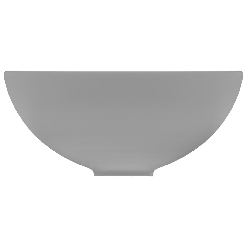 Luxury Bathroom Basin Round Matt Light Grey 32.5x14 cm Ceramic