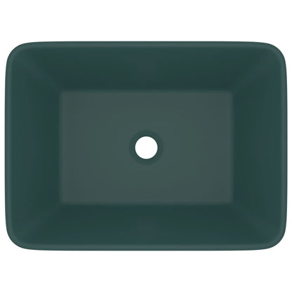 Luxury Wash Basin Matt Dark Green 41x30x12 cm Ceramic