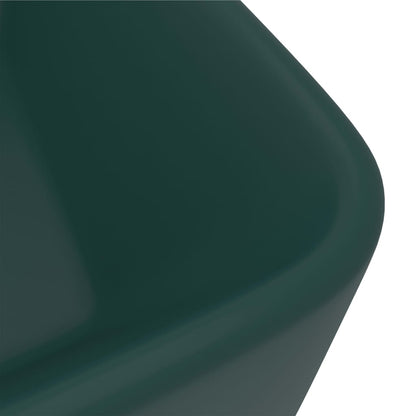 Luxury Wash Basin Matt Dark Green 41x30x12 cm Ceramic