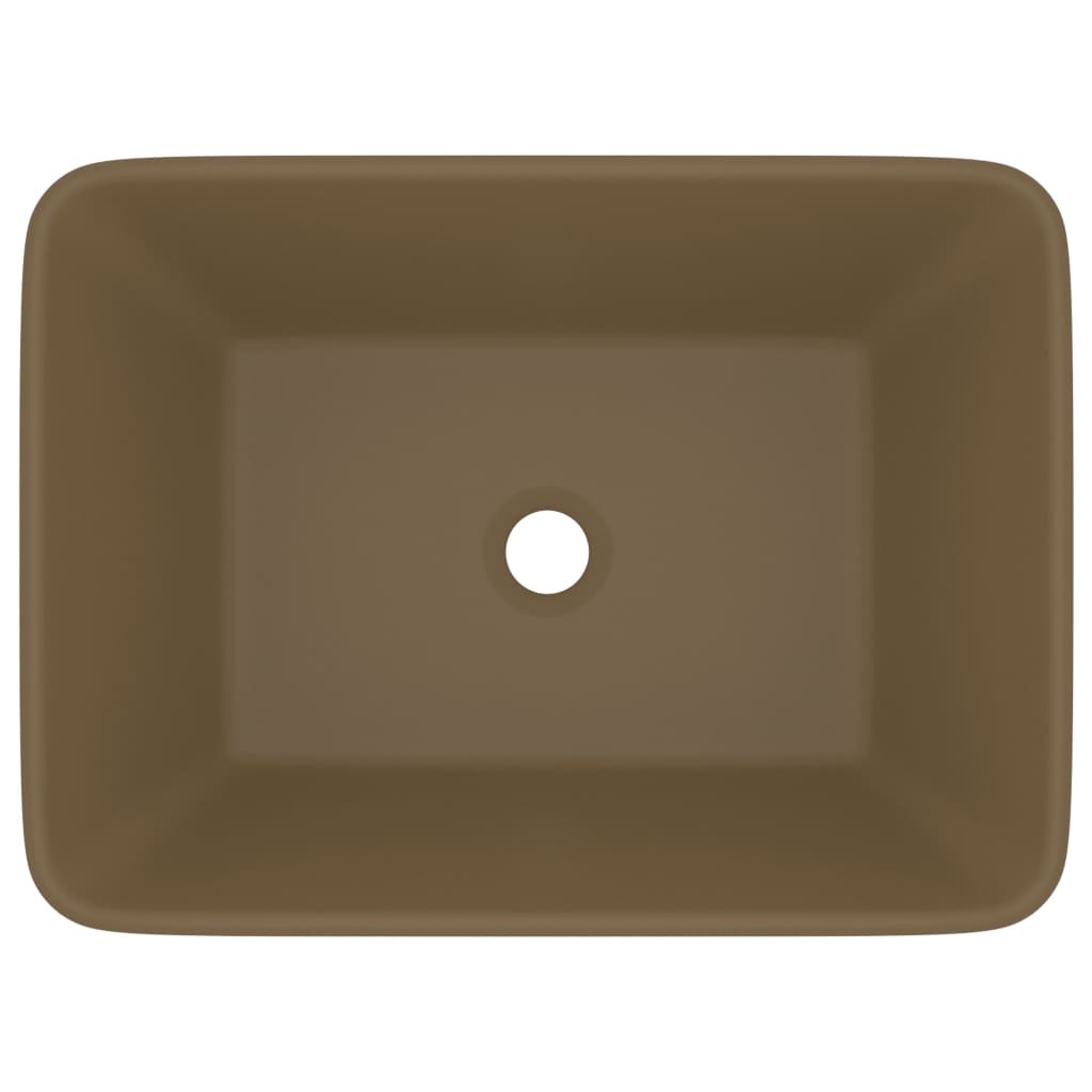 Luxury Wash Basin Matt Cream 41x30x12 cm Ceramic