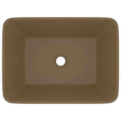 Luxury Wash Basin Matt Cream 41x30x12 cm Ceramic