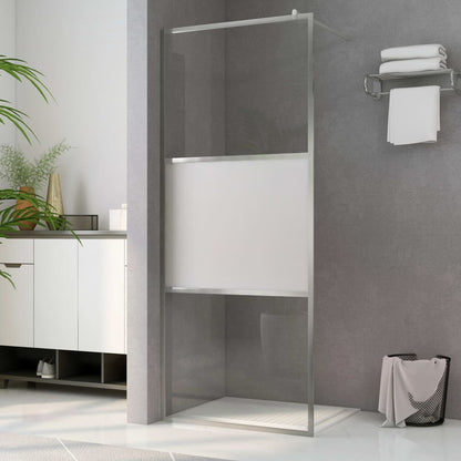 Walk-in Shower Wall with Half Frosted ESG Glass 80x195 cm