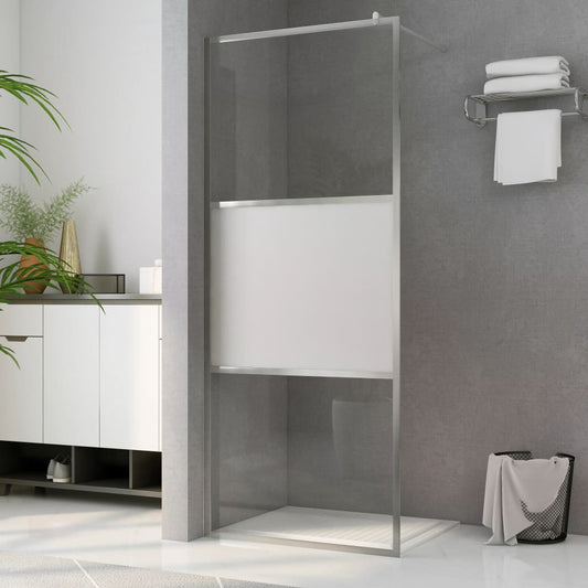 Walk-in Shower Wall with Half Frosted ESG Glass 90x195 cm