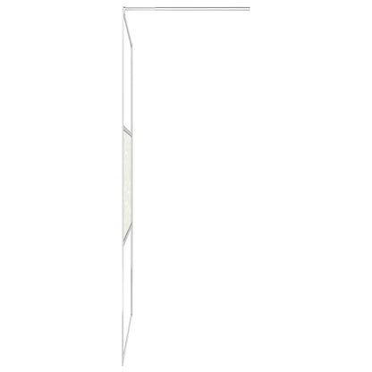 Walk-in Shower Wall ESG Glass with Stone Design 80x195 cm