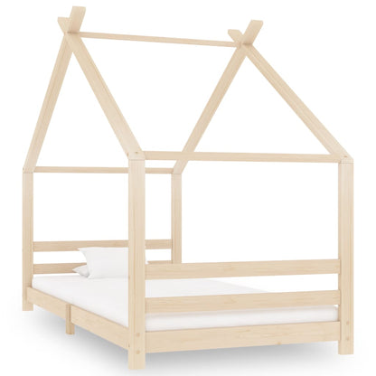 Kids Bed Frame Solid Pine Wood 90x200 cm