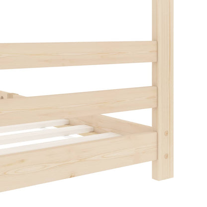Kids Bed Frame Solid Pine Wood 90x200 cm