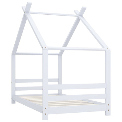 Kids Bed Frame White Solid Pine Wood 80x160 cm