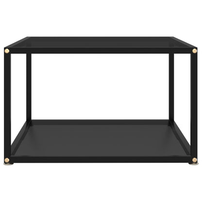 Coffee Table Black 60x60x35 cm Tempered Glass